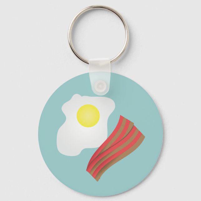 Bacon and Eggs Breakfast Key Ring (Front)