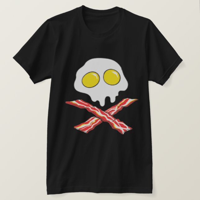 BACON AND EGGS COOL SKULL BONES SPOOF T-Shirt (Design Front)