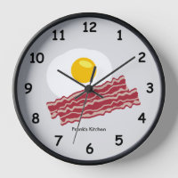 Bacon and eggs custom colour kitchen wall clock