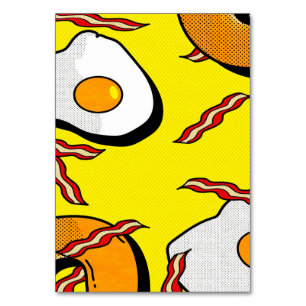 Bacon And Eggs Cute Design Table Number