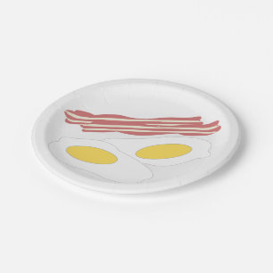 Bacon And Eggs Design Paper Plate