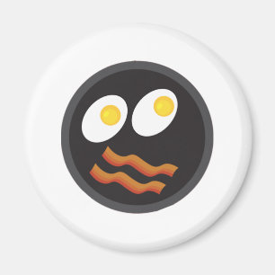 bacon and eggs face magnet