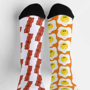 Bacon and Eggs Fun Mismatched Socks
