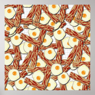 Bacon and Eggs Pattern Poster