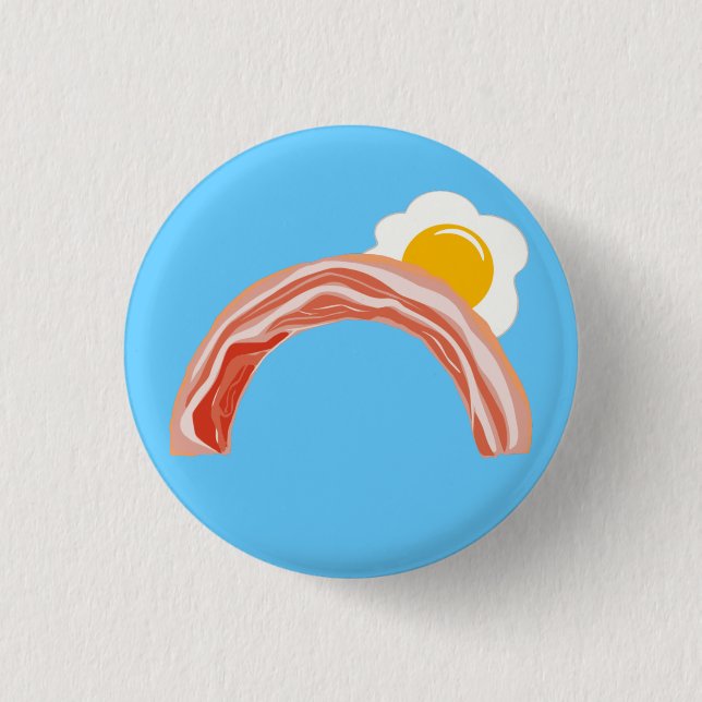 Bacon and Eggs Rainbow 3 Cm Round Badge (Front)