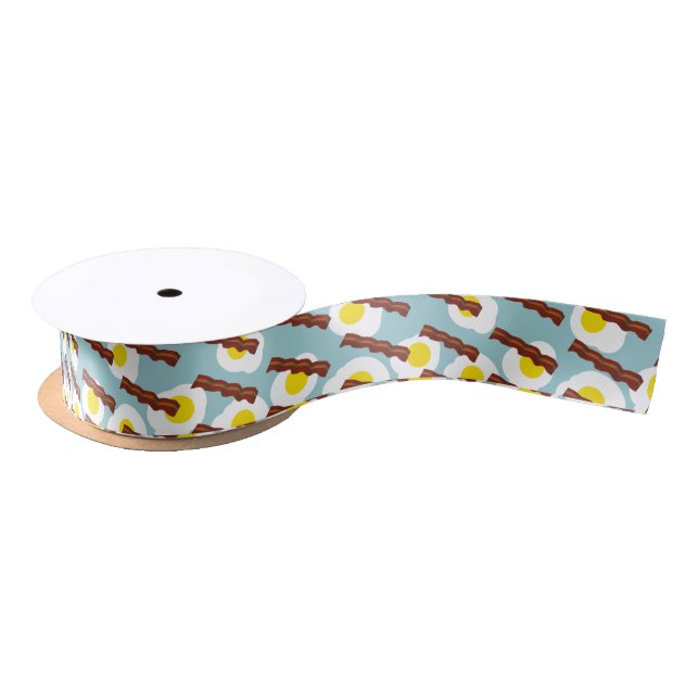 bacon and eggs satin ribbon (Spool)