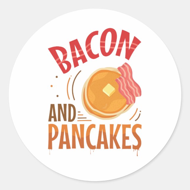 Bacon and Pancakes Classic Round Sticker (Front)