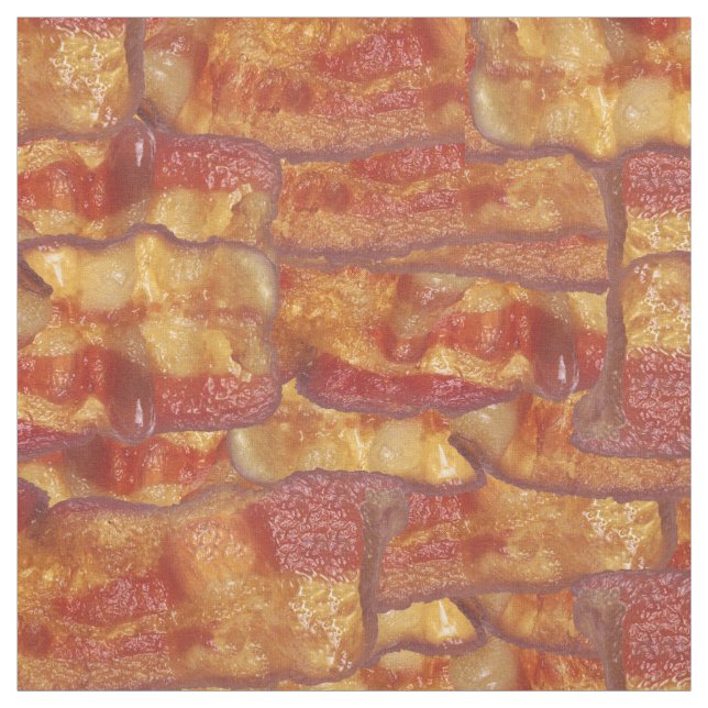 Bacon Background Pattern, Funny Novelty Food Fabric (Swatch)