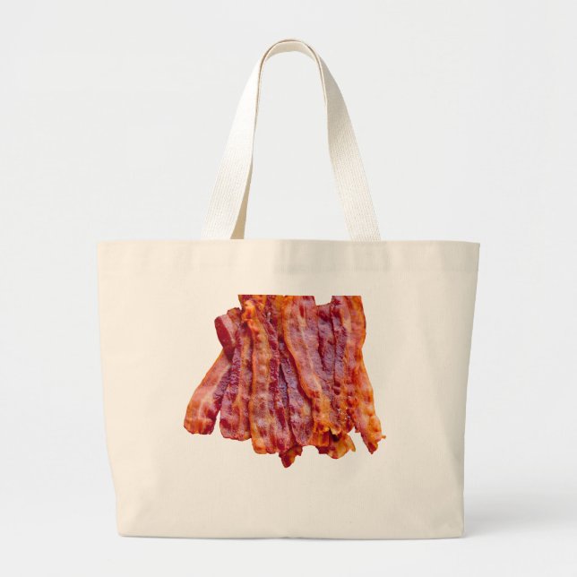 Bacon Bacon Bacon Large Tote Bag (Front)