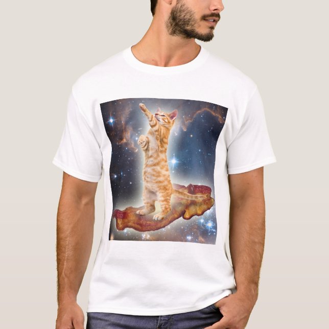 Bacon Cat in Space T-Shirt (Front)