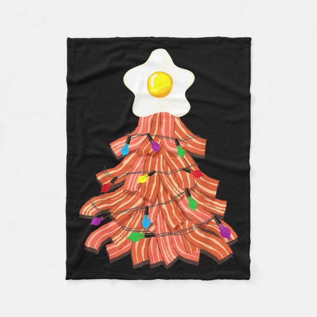 Bacon Christmas Tree Egg Top Shirt _ Funny Rk Love Fleece Blanket (Front)