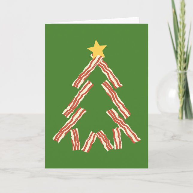 Bacon Christmas Tree Holiday Card (Front)