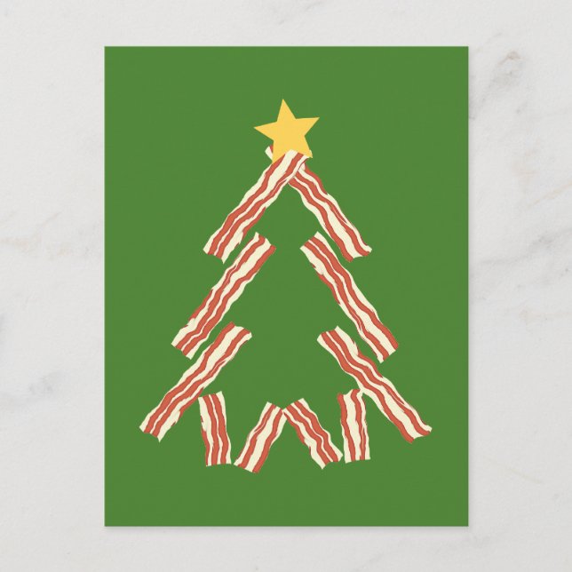 Bacon Christmas Tree Holiday Postcard (Front)