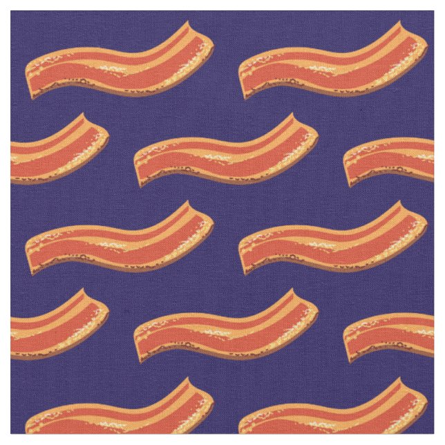 Bacon Cute Breakfast Kids Fabric (Close Up)