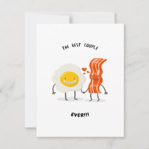 Bacon egg best couple cute invitation