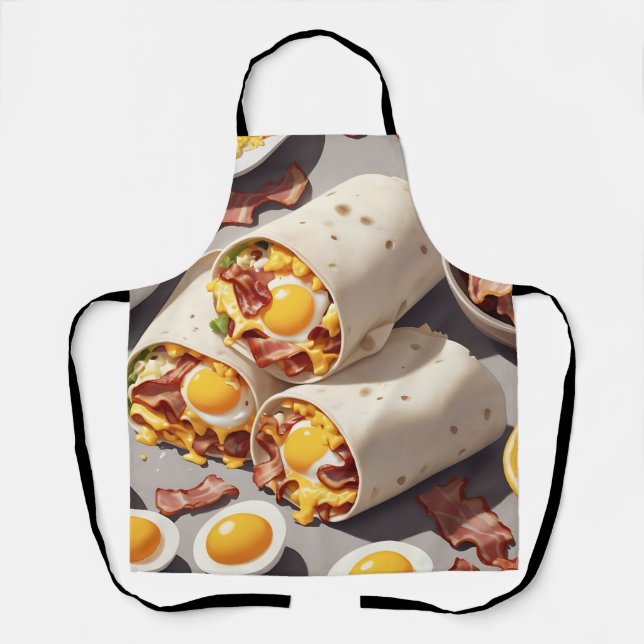 Bacon Egg Cheese Breakfast Wrap Apron (Front)