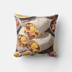 Bacon Egg Cheese Breakfast Wrap Cushion