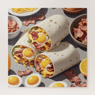 Bacon Egg Cheese Breakfast Wrap Jigsaw Puzzle