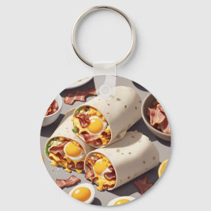 Bacon Egg Cheese Breakfast Wrap Key Ring