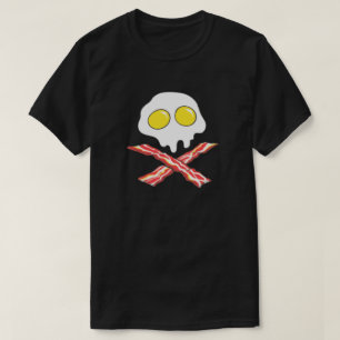 Bacon Egg Skull Crossbones Pork Lover Breakfast T-Shirt