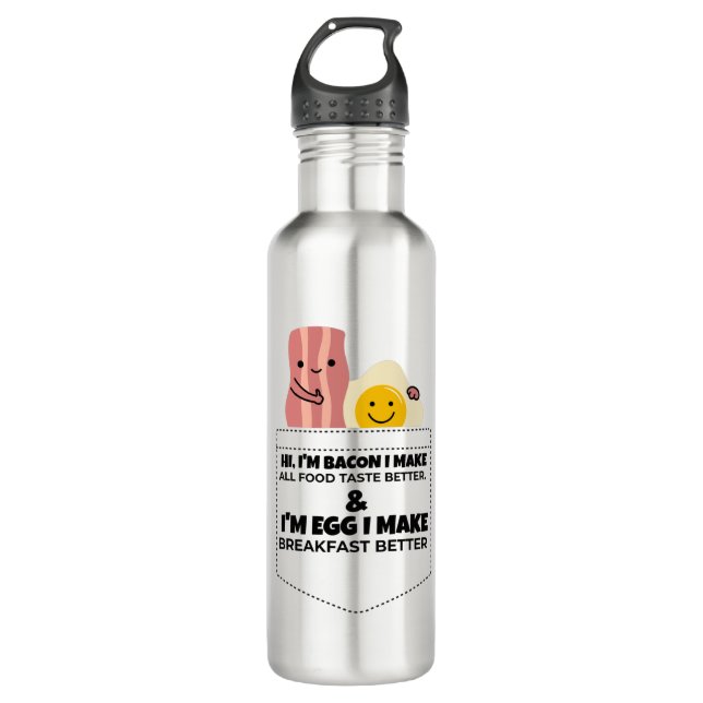 Bacon & egg talking  710 ml water bottle (Front)