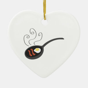 Bacon & Eggs Ceramic Tree Decoration