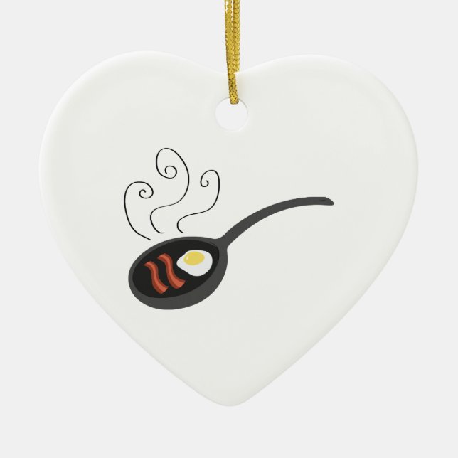 Bacon & Eggs Ceramic Tree Decoration (Front)