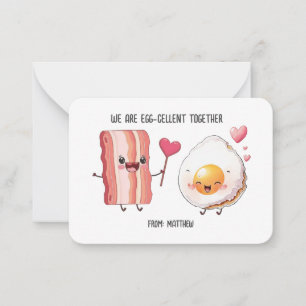 BACON EGGS KID PUNNY Valentines Day Classroom Card
