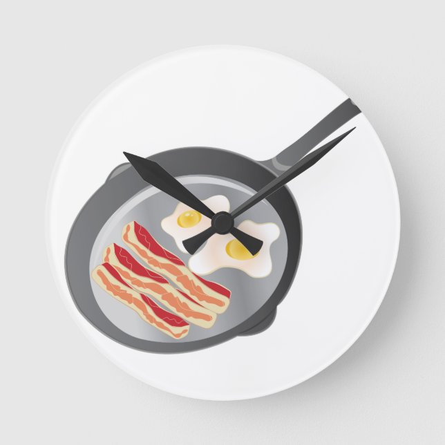 Bacon & Eggs Round Clock (Front)