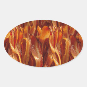 Bacon Field Yummy Pattern Decor Oval Sticker