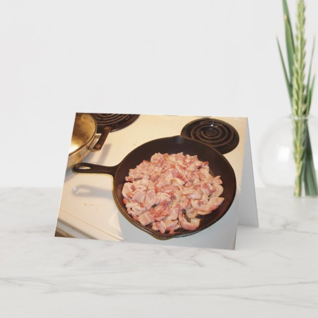 "Bacon for Haluski" Birthday Card (Front)