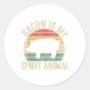 Bacon Is My Spirit Animal Gift Retro Bbq Costume P Classic Round Sticker