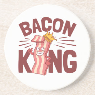 Bacon King Meat Lover Gifts for Men Boy Coaster