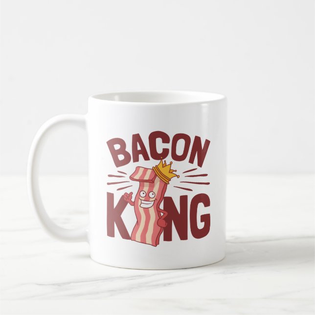 Bacon King Meat Lover Gifts for Men Boy Coffee Mug (Left)