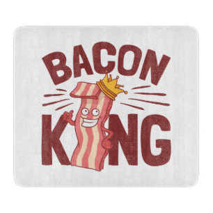 Bacon King Meat Lover Gifts for Men Boy Cutting Board