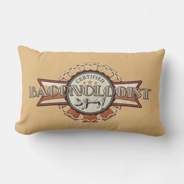 Bacon LOVE certified Baconologist Lumbar Cushion (Front)