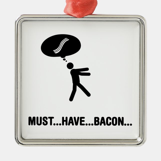 Bacon Lover Metal Tree Decoration (Front)