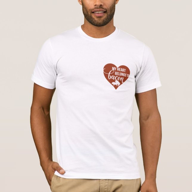 Bacon Lover Shirt - Heart Belongs To Pork Tee (Front)