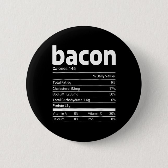 bacon Nutrition Facts Family Matching Christmas Co 6 Cm Round Badge (Front)