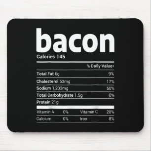 bacon Nutrition Facts Family Matching Christmas Co Mouse Pad