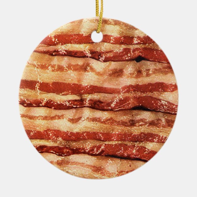 bacon ornament-round ceramic ornament (Front)