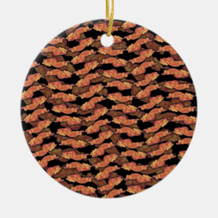 Bacon Pattern Ceramic Ornament