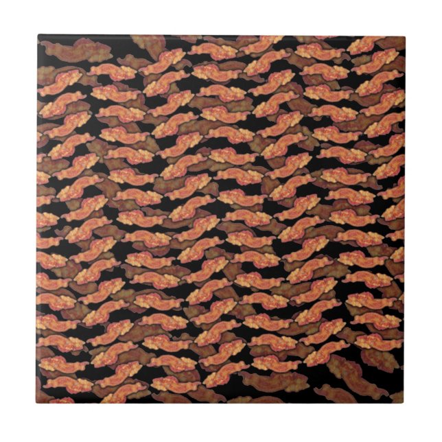 Bacon Pattern Ceramic Tile (Front)