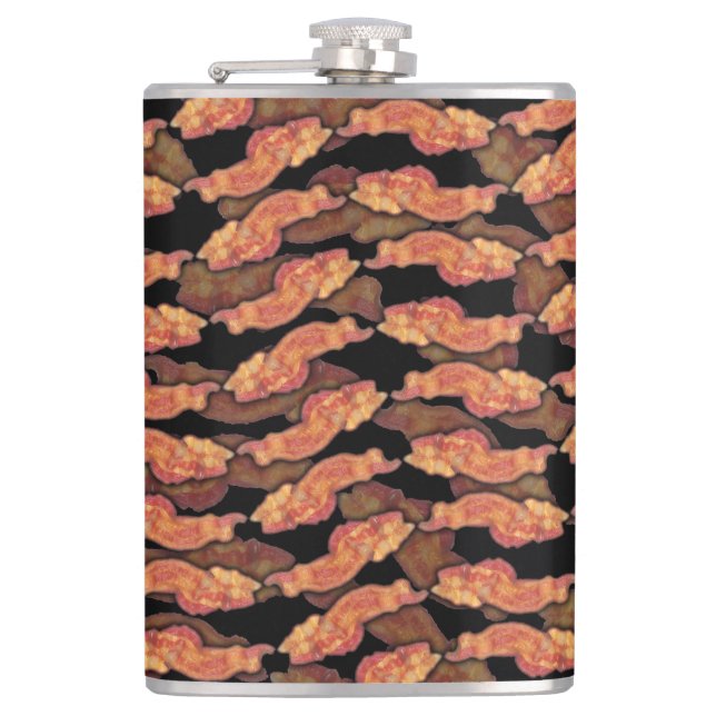 Bacon Pattern Hip Flask (Front)