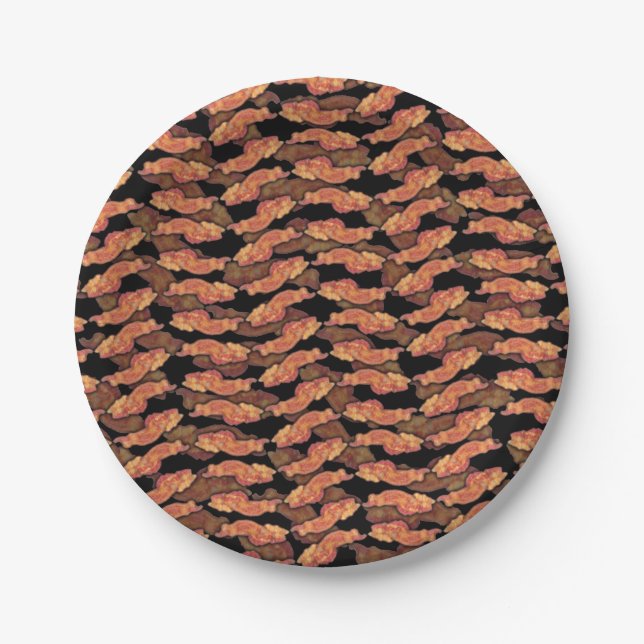 Bacon Pattern Paper Plate (Front)