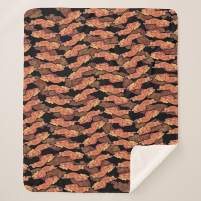 Bacon Pattern Sherpa Blanket (Front)