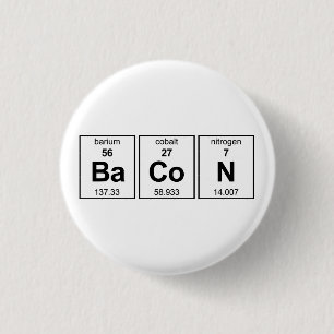 BaCoN Periodic Table 3 Cm Round Badge