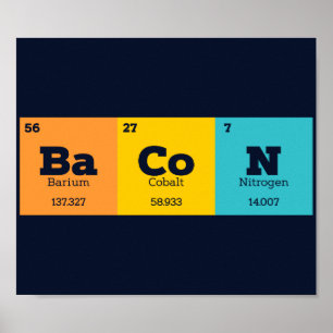 Bacon Periodic Table Chemistry Teacher or Student Poster