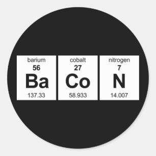 BaCoN Periodic Table Classic Round Sticker