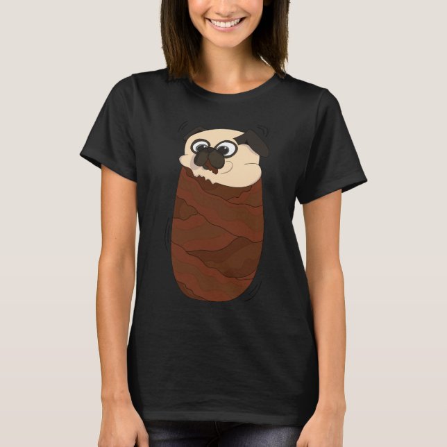 Bacon Pug Classic T-Shirt 518 (Front)